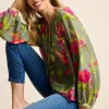 Agua Amara Lavish Blooms Peasant Top