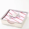 Beaded Peppermint Napkin Box Set
