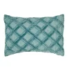 Chenille Diamond Blue Throw Pillow