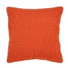 Cross Weave Orange Canvas Pillow