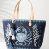 Embroidered Fiesta Crab Tote