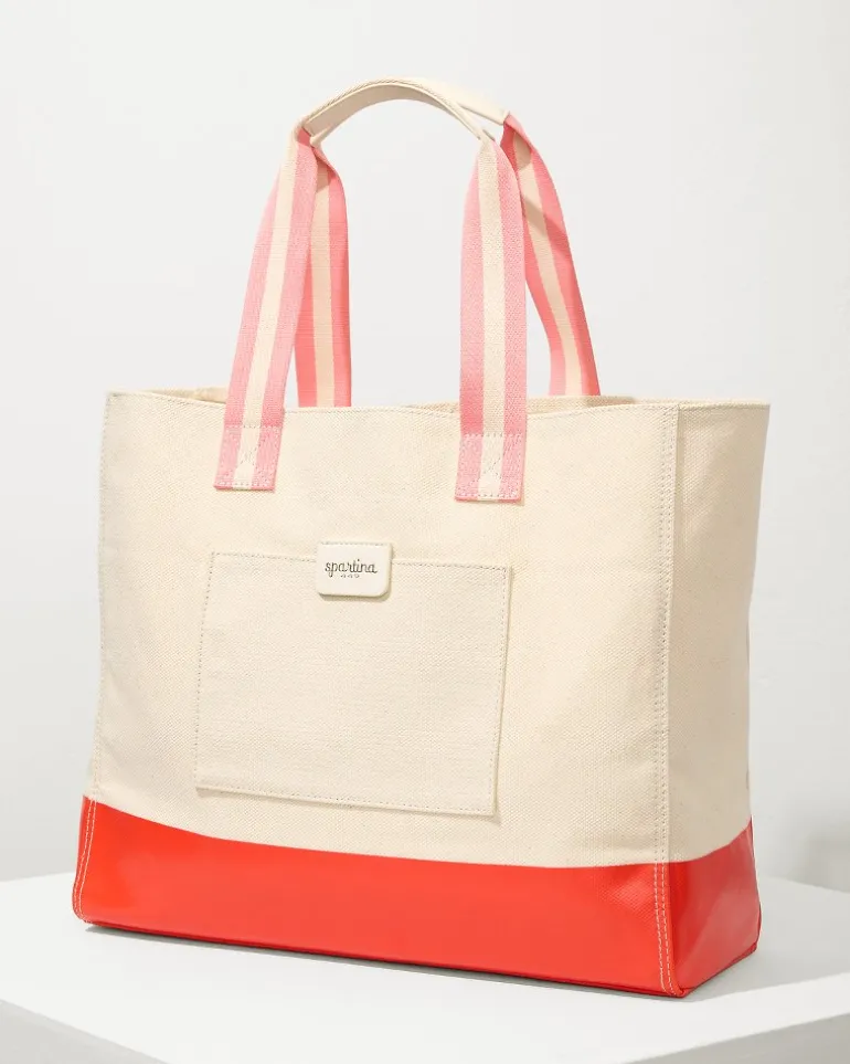 Embroidered Red Crab Beach Tote