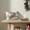 Festive Palms Velvet Embroidered Decorative Pillow