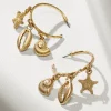 Indigo Bay Sealife Charm Hoop Earrings