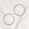 Island Essence Rose Gold Bamboo Hoop Earrings