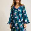Jersey Long-Sleeve Short Sleep Dress