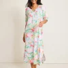 Jersey Short-Sleeve Maxi Sleep Caftan