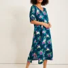 Jersey Short-Sleeve Maxi Sleep Caftan