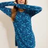 Knit Long-Sleeve Short Sleep Dress