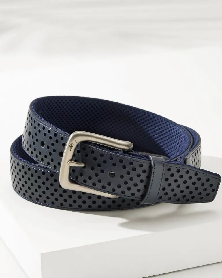 Leather Mesh Cushion Performance Belt