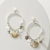 Marco Island Shell and Mother of Pearl Drop Hoop Earrings