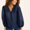 Palm Breeze Pintuck Blouse