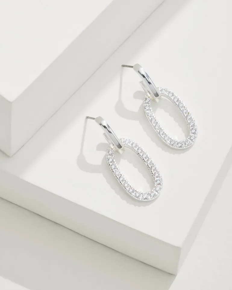 Sanibel Island Crystal Link Drop Earrings