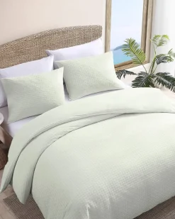 Solid Basketweave 3-Piece King Comforter Set