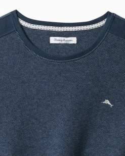 Textured Twill Stripe Crew Long-Sleeve Top