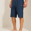 Textured Twill Stripe Pajama Shorts