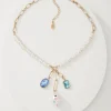 Tidal Treasure Pearl and Stone Charm Necklace