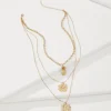 Tropical Blooms Multi-Row Layered Charm Necklace