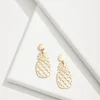 Tropical Blooms Pineapple Mother of Pearl Statement Earrings