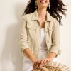 Two Palms Linen Raw-Edge Jacket