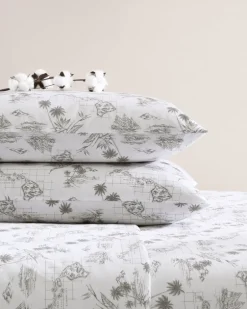 Vintage Map 4-Piece Queen Sheet Set