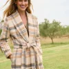 Wooly Plaid Wrap Coat